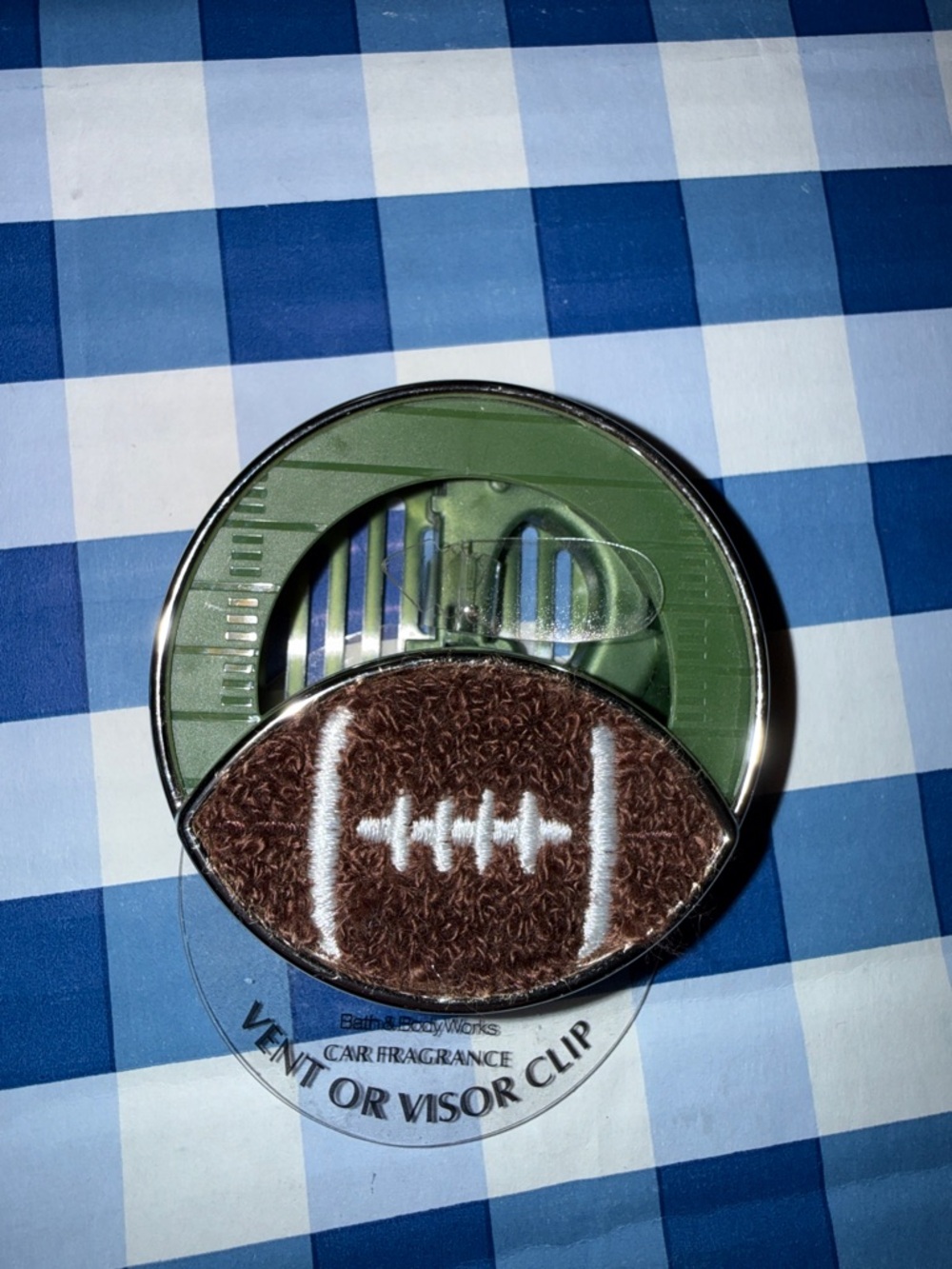 Football car visor and vent clip